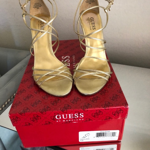 GUESS BY MARCIANO gold leather heels - Picture 2 of 4